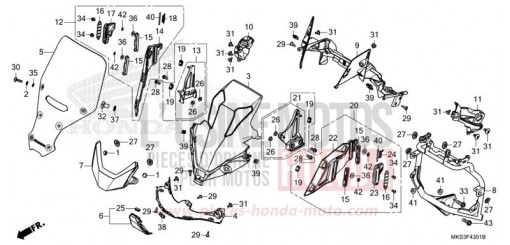 ABDECKUNG, VORNE (CRF1100A2/A4/AL2/AL4/D2/D4/DL2/DL4) CRF1100D4L de 2020
